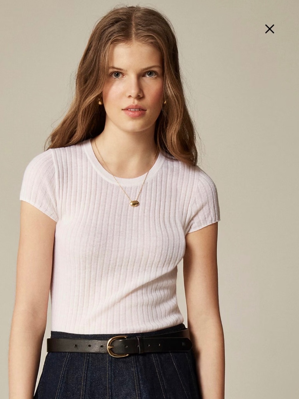 NWT J Crew Featherweight cashmere ribbed sweater tee
